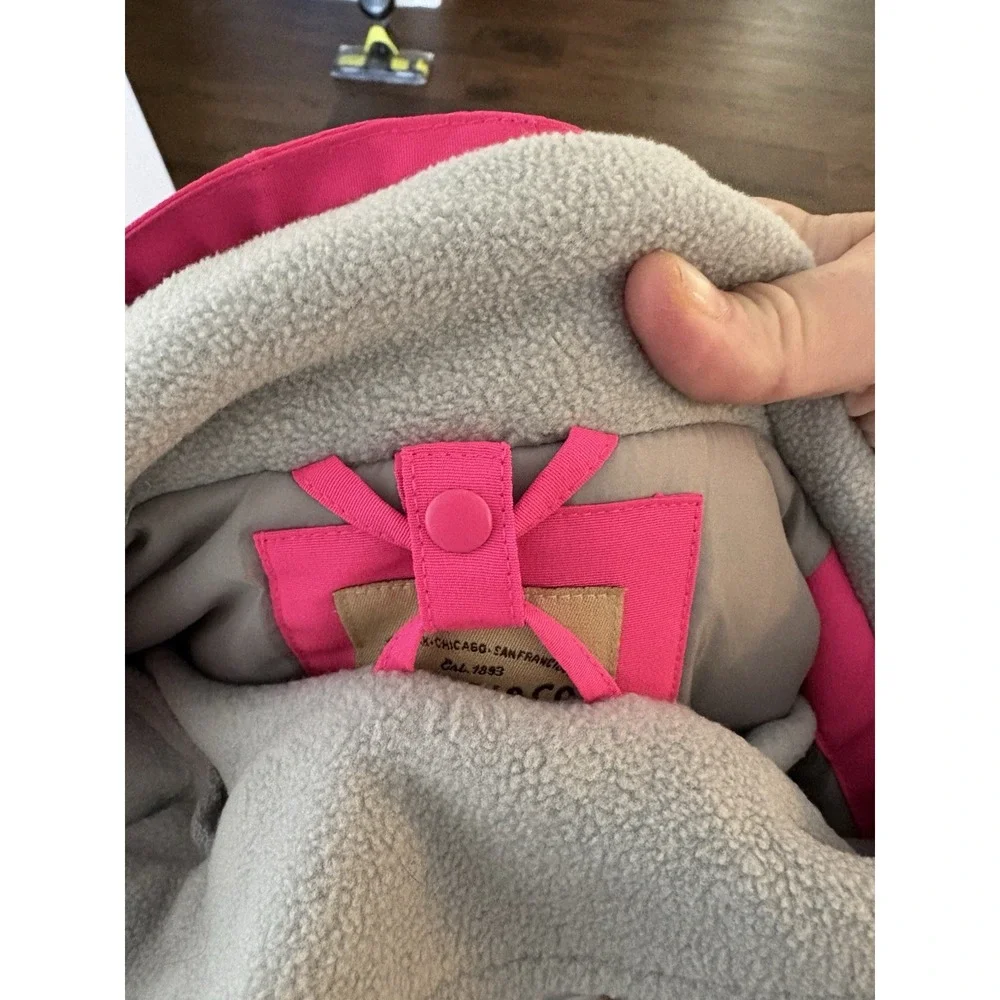 Roebuck & Co Snowsuit Jacket and Overalls Girls M 5-6 Pink Black Winter Ski Set